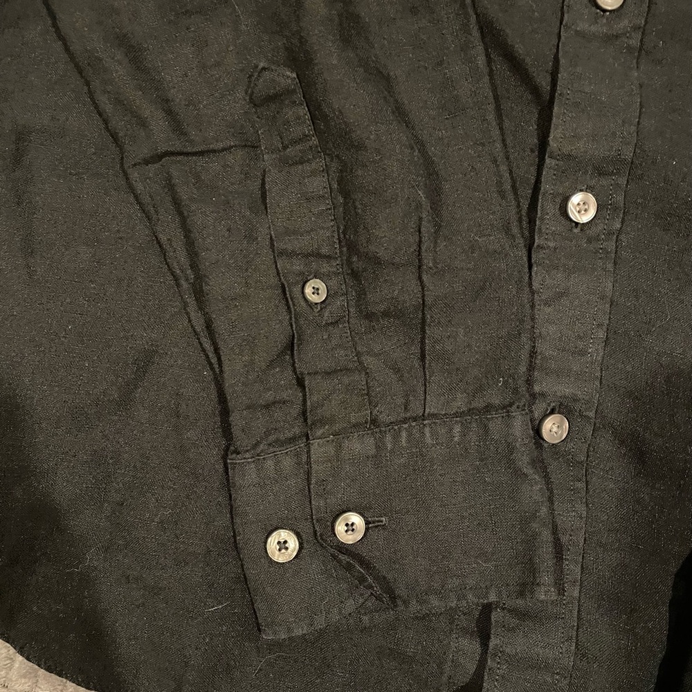 UNTUCKit Men's Black Linen Button-Down Shirt Size XL - Picture 3 of 4